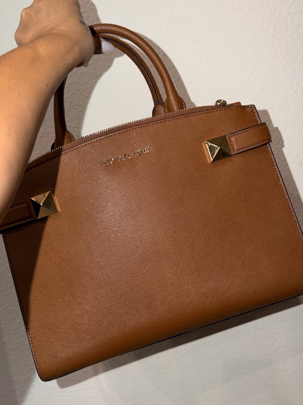 Michael Kors Brown Saffiano Leather Satchel Bag NEW
